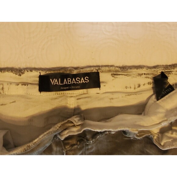 Valabasas Mens Jeans Size 40 Black Stacked Distressed Denim Flares - Picture 9 of 12